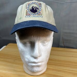 Ski Country Imports Cap Hat One Size Blue & Beige Cotton Colorado Mountains
